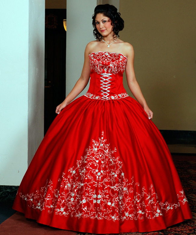 Red wedding dress