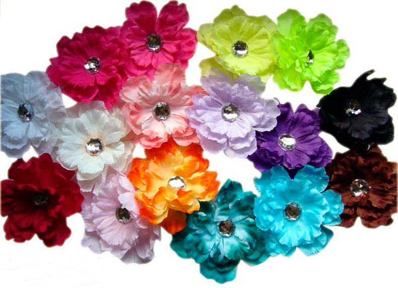 Multicolored fabric flowers