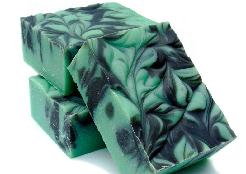 homemade soap with your own hands, malachite photo