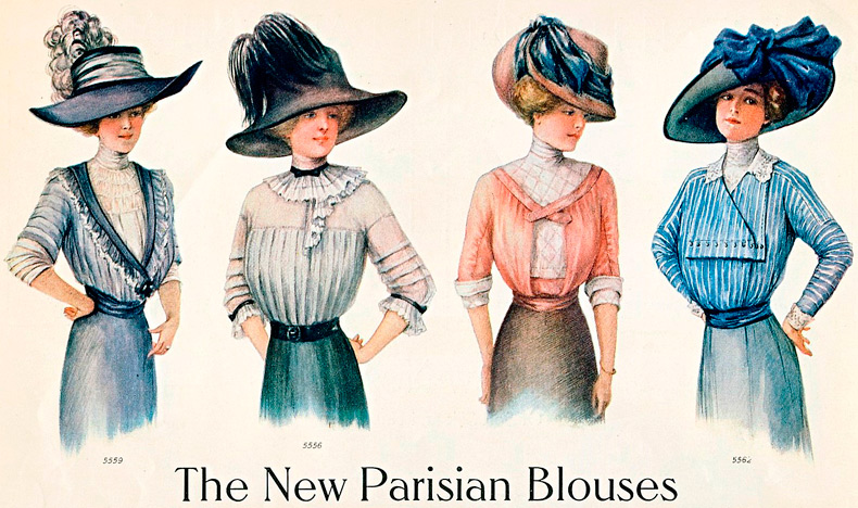 Vintage fashion in vintage illustrations