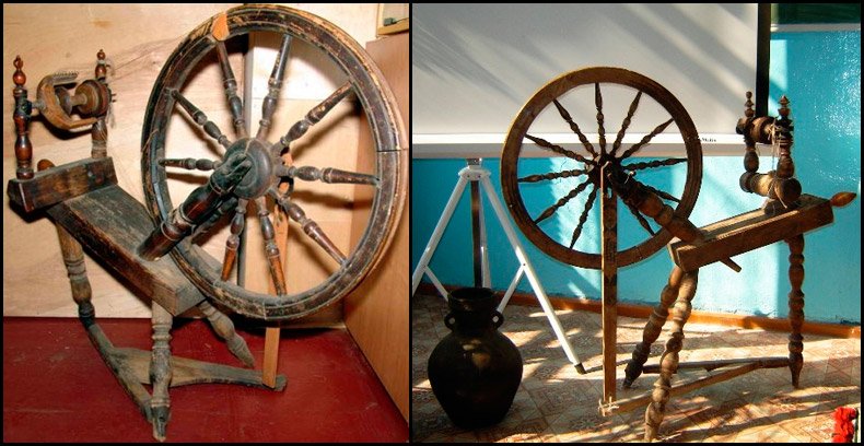 vintage russian spinning wheels photo