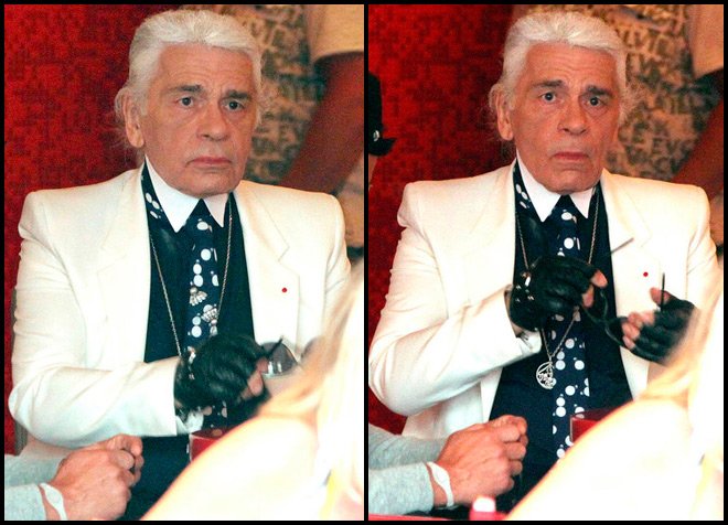 Karl Lagerfeld photo without glasses