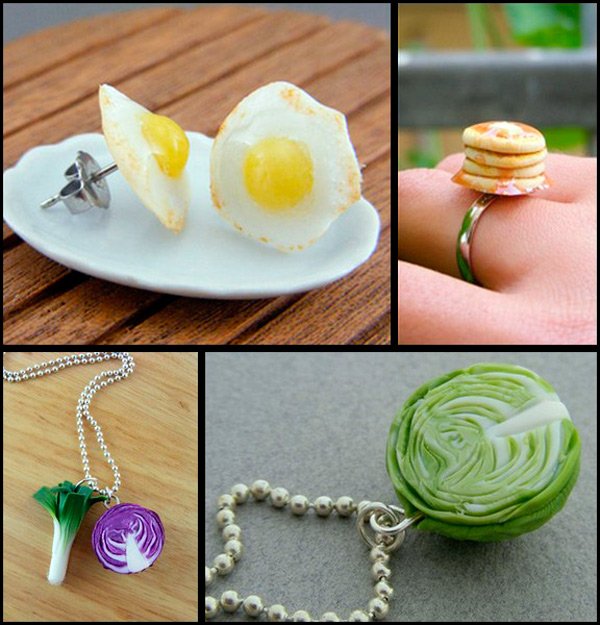 Jewelry - fried eggs and vegetables photo