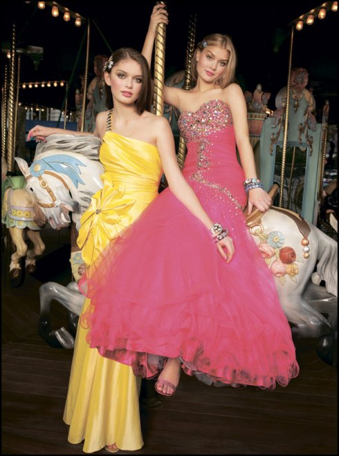 Wedding dresses in bright colors