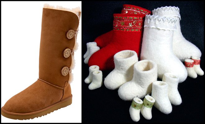 Russian felt boots and Australian ugg boots