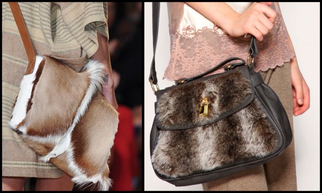 Fur bags and clutch bags