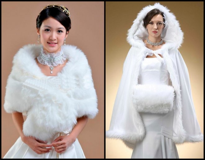 Wedding capes made of fur