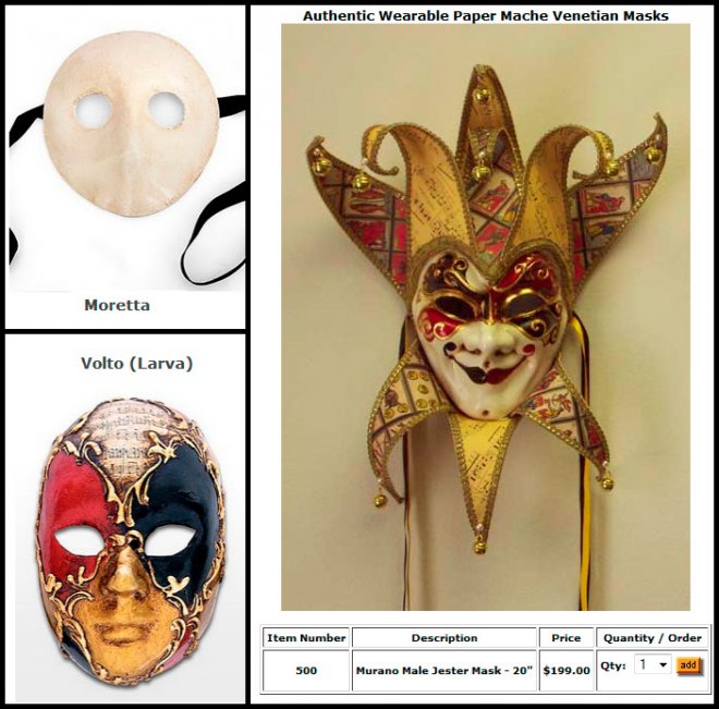 Venetian carnival masks