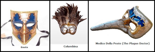 Venetian carnival masks