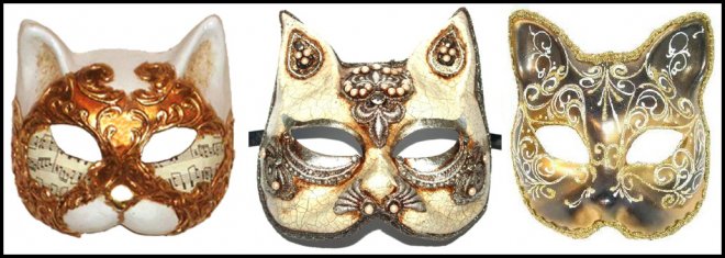 Venetian Carnival Cat Masks