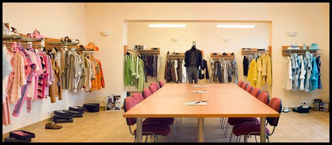 showroom of fashionable clothes