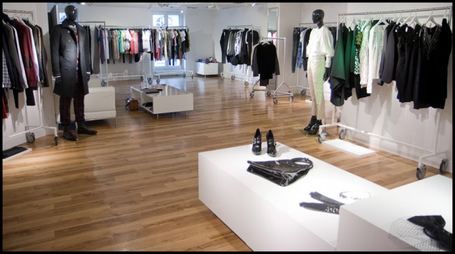 showroom of fashionable clothes