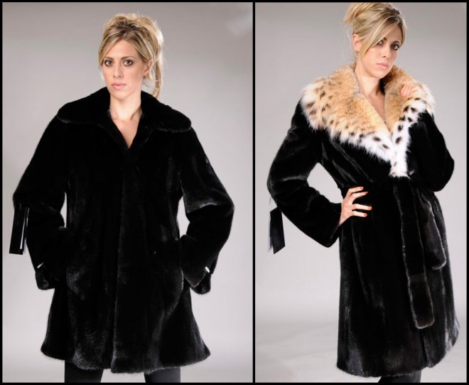 Black NAFA elite mink fur coat