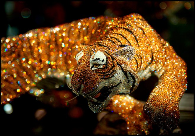 tiger with Swarovski crystals