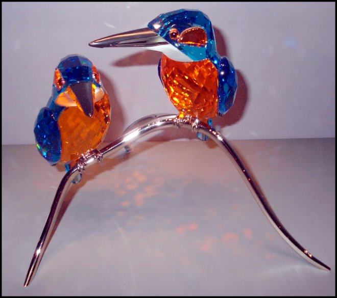 birds with Swarovski crystals