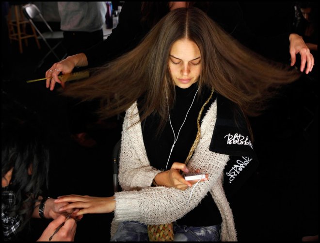 Hair Care and Model at Fashion Week