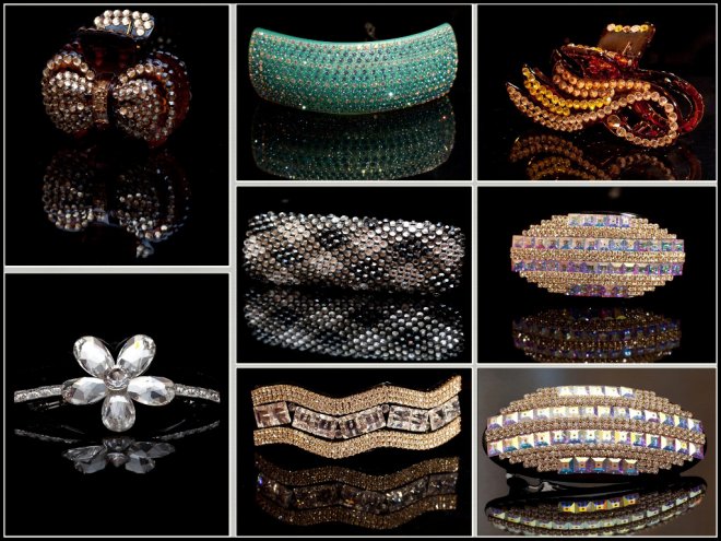 Hair jewelry with Swarovski crystals