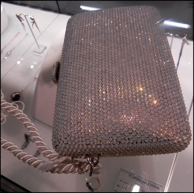 Clutch bag decorated with Swarovski crystals