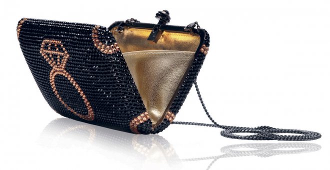 Clutch bag decorated with Swarovski crystals