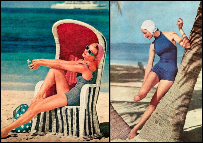 Swimsuit history in photos, vintage swimwear