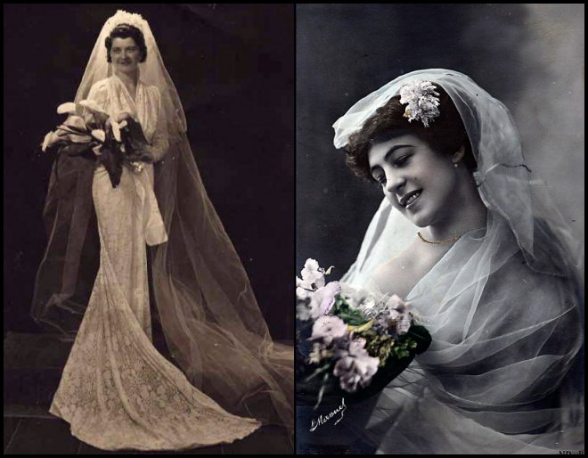 Vintage wedding dresses in photos