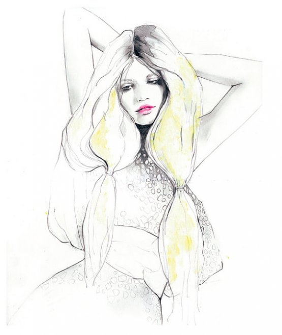 beautiful fashion illustrations by Sarah Hankinson