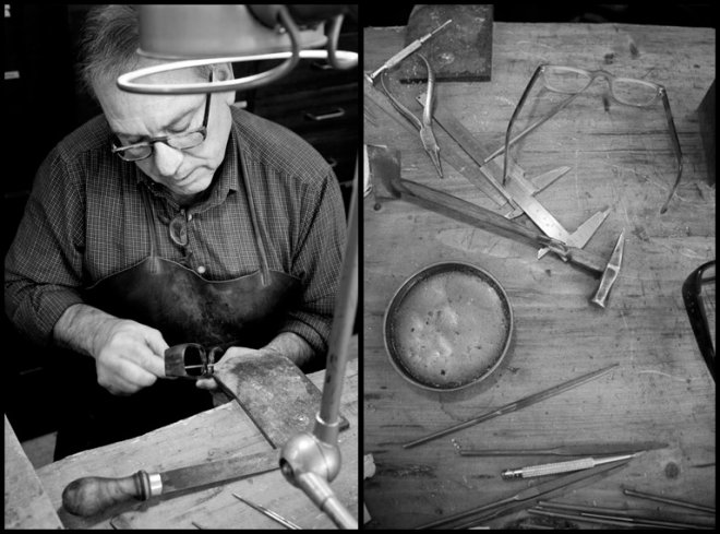 Atelier de monture de lunettes en carapace de tortue