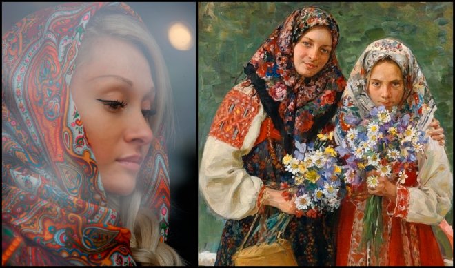 Russian beauties and Russian shawls