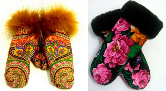 Pavlovo Posad ornaments on mittens