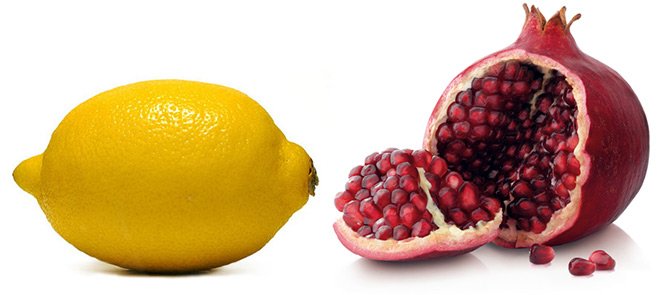 Natural cosmetics lemon and pomegranate