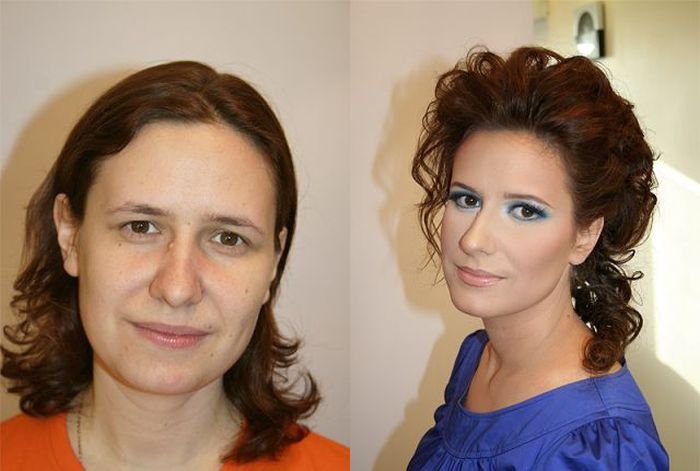 Hairstyles and professional makeup, photo