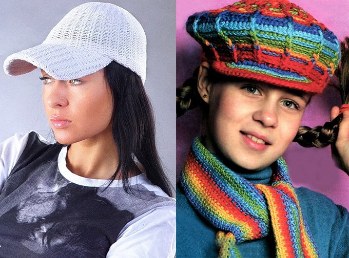 Knitted visor caps