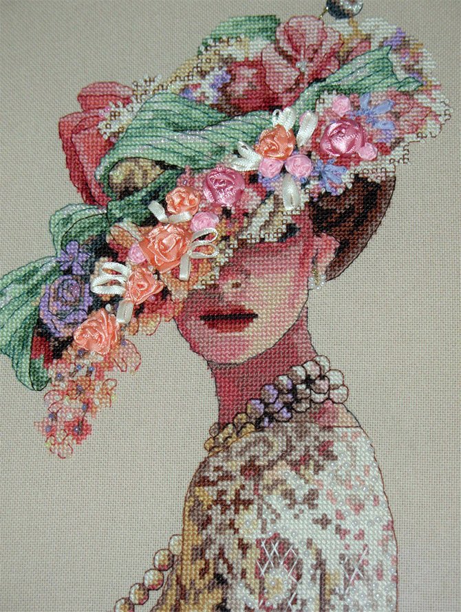 Portrait of a girl, cross stitch