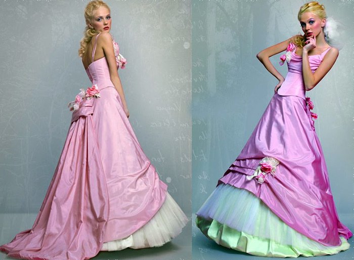 Wedding dresses in bright colors