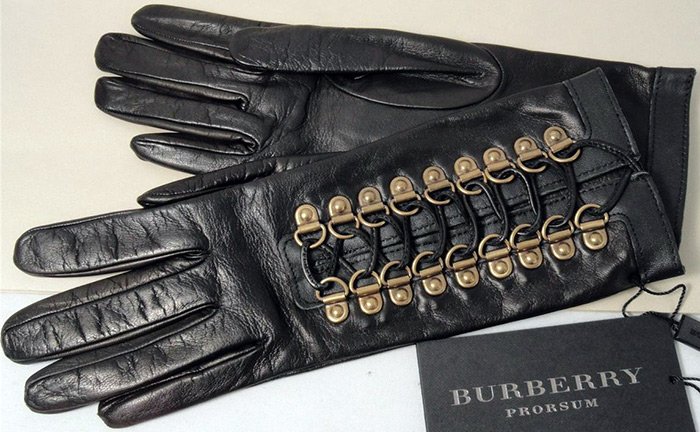 Burberry leather gloves