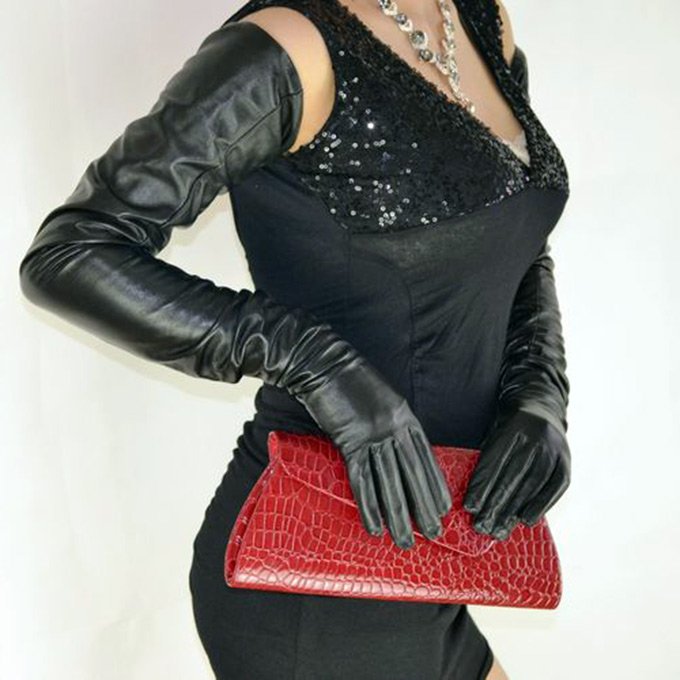 Long leather gloves