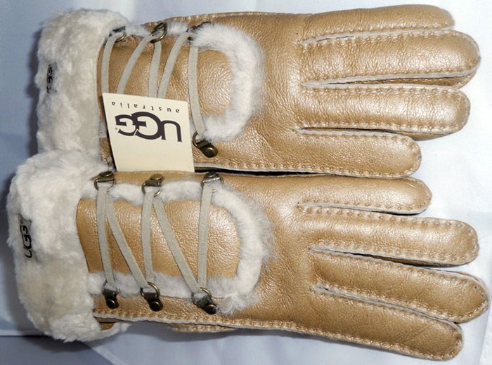 Fashion ugg leather gloves