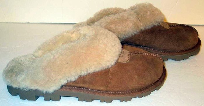 fashionable fur slippers