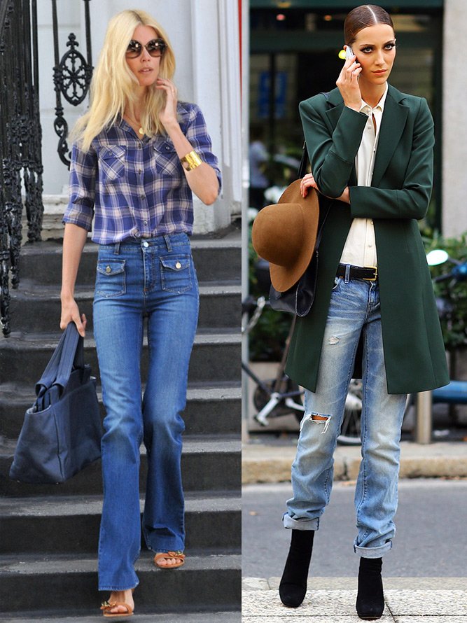 Denim style, girls in jeans