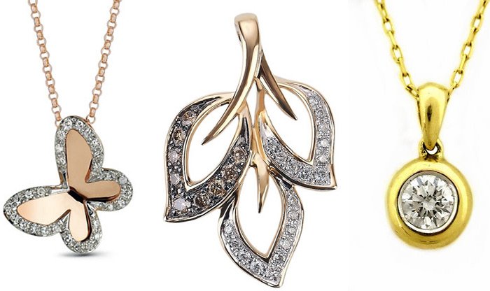 Gold pendant-pendants with diamonds, jewelry