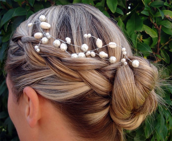 pearls and hair jewelry