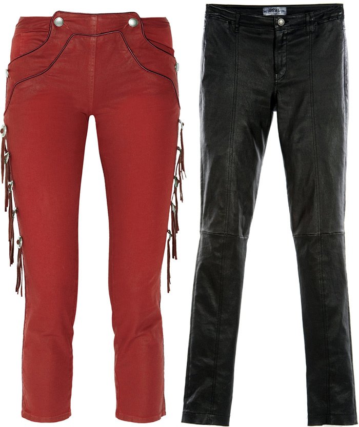 Fashionable jeans imitating leather, photo