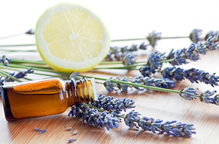 natural essential oil, lavender and lemon