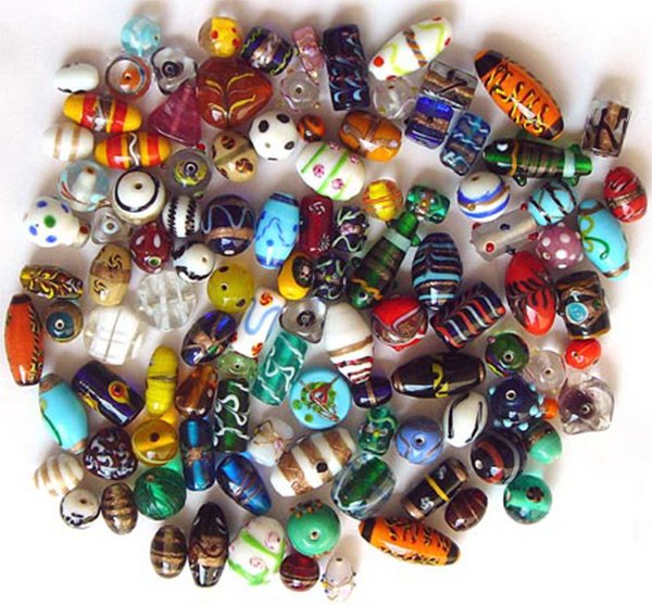 Beautiful beads, types of beads photo