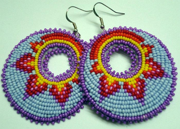 Beaded earrings, photo