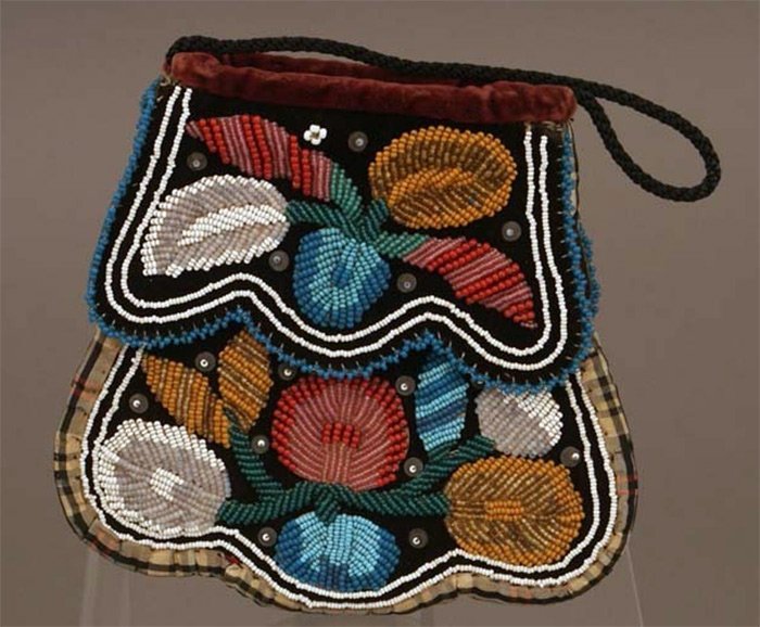 Bag decorated with beads photo