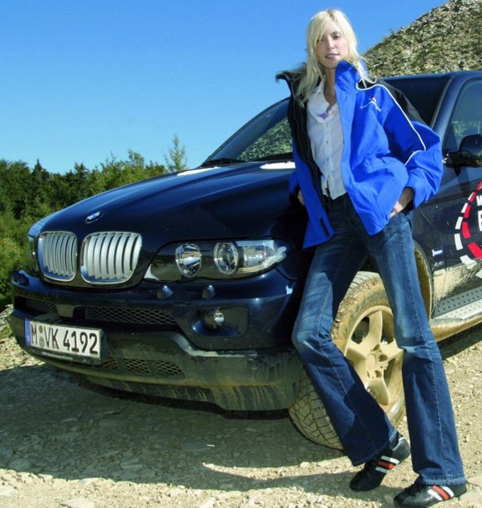 Nadia Auerman and the BMW car