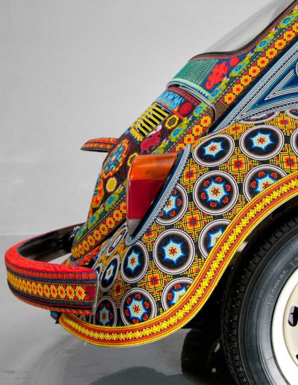 Volkswagen Beetle 1990, decorated with beads, photo