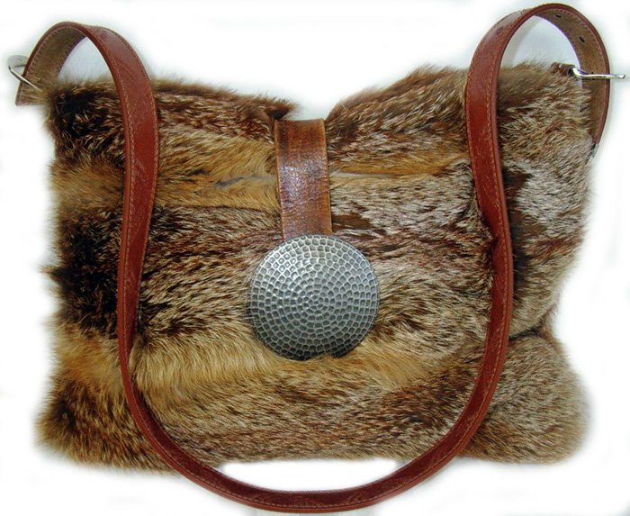 Bag made of natural fox fur, photo