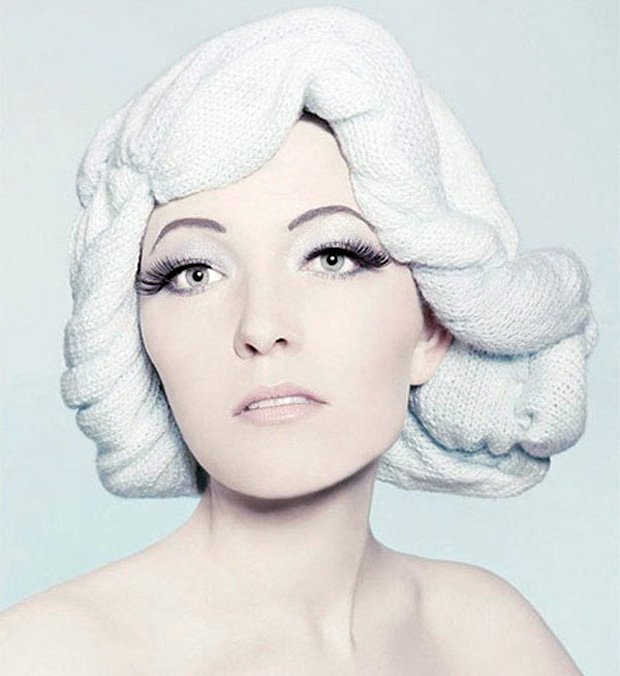 Knitted hat - wig, photo